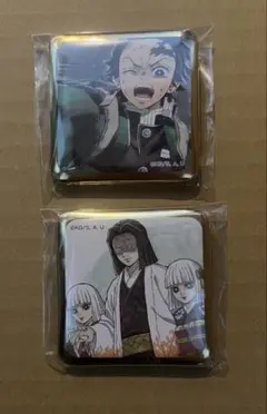 鬼滅の刃　ufotable DINING スクエア缶バッジ　2点