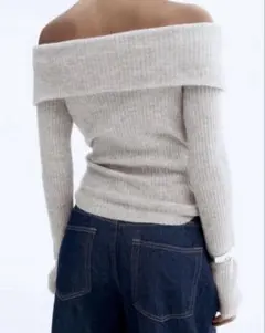 H&M オフショルニット　ベージュ