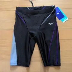 Mizuno 競泳水着 ブラック/グレー/パープル　M