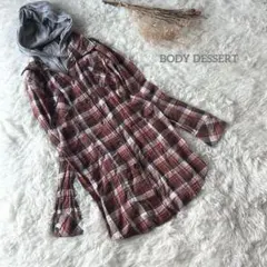 BODY DESSERT✳︎パーカー長袖チェックシャツ　上着羽織　ボーイッシュ秋