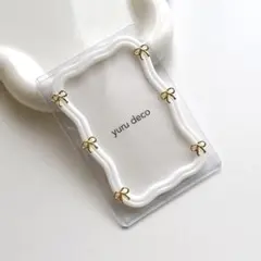 レジンデコ 硬質ケース トレカケース B8 推し活 うねうね ゴールド リボン