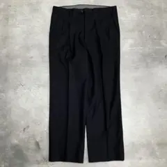 ビンテージスラックス 2タック ウールパンツ ワイドパンツ 90s USA 古着 90sVintage2タックウールスラックス ワイドパンツブラックW34L古着