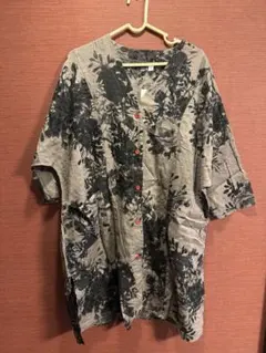 YE XIN 花柄 五分袖 ブラウス ベージュ