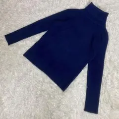 美品　ブルーイースト　タートルネックリブニット　ブルー　Sサイズ相当のサムネイル
