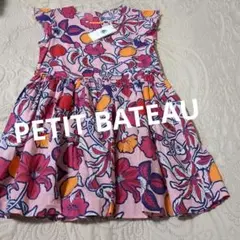 新品タグ付きPETIT BATEAU 花柄 ノースリーブ ワンピースのサムネイル