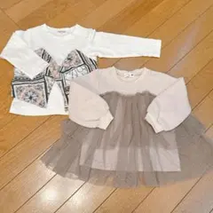 ブランシェス　トップス2点セット　90 女の子　秋冬　ロンT トレーナー