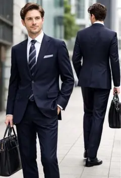 ランバンコレクション　スーツセットアップ　XL相当　ダークネイビー系