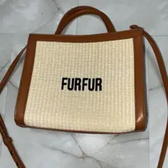 FURFUR ラフィア ロゴトートバッグ キャメルのサムネイル