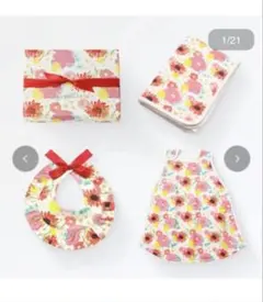オーガニックコットン 花柄ドレスセット