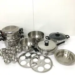 未使用 タグ付き！ナチュラルウェアー O-Ⅱ クラデ 高級ステンレス鍋 セット 未使用 タグ付き！ナチュラルウェアー O-Ⅱ クラデ 高級ステンレス鍋