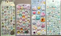 オバケーヌシール4枚セット　ドロップシール&宝石ふわふわシールなど