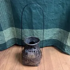 花籠　翠月作　花入　生け花　花器　竹製　華道具　茶道具