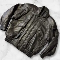 美品 Y2K 黒 レザーボンバージャケットLLサイズ 羊革