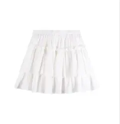 最終値下♡新品フェアリーグランジ ホワイト 白 2段フリルスカート インパンあり