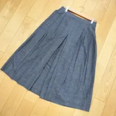 ✨COMME CA✨ワイドパンツ キュロット プリーツ【9】グレー ウエストゴム