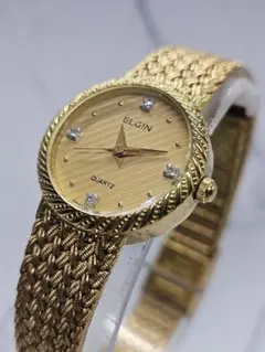 d*g様 稼働品 美品 ELGIN ゴールド スイス 腕時計 電池交換済のサムネイル