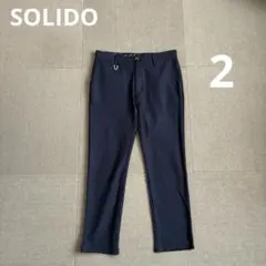 定2.7万SOLIDO 度詰めコットン イージースラックス ネイビー 2 日本製のサムネイル
