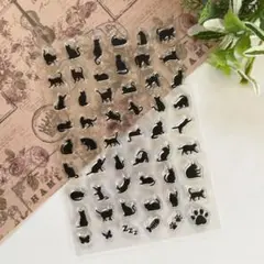 【1861】クリアスタンプ 猫いっぱい 600円