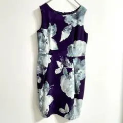 ダイアグラム 花柄ワンピース ノースリーブ 上品 きれいめ 春夏 パープル c3