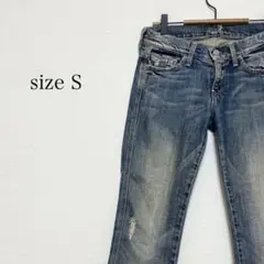 サイズS 025 パンツ　長ズボン　デニム　青　レディース