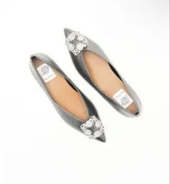 エマフランシス　メタリックビジューフラットパンプス