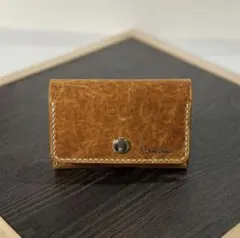 本革 名刺入れ コンパクト名刺入れ プレミアムレザー キャメル 黒 ハンドメイド