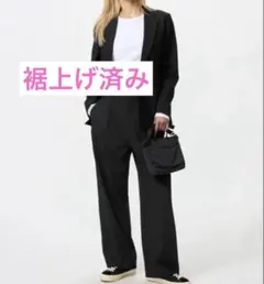 【UNIQLO】股下62cm ユニクロ タックワイドパンツ M