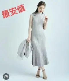 アプワイザーリッシェ　シアーシャツSETニットワンピース　ニットワンピース