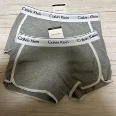 未使用 Calvin Klein ショートパンツ 2枚セット下着 M グレー