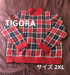 ゴルフ　レディース　チェック柄 ニットセーター ハイネック　2XL