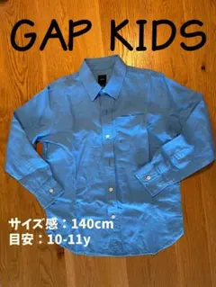 GAP kids 青シャツ　140cm 10歳-11歳　L 男の子