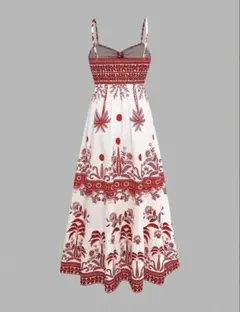 SHEIN マキシワンピース　ウエストリボン　リゾート　GlowEve