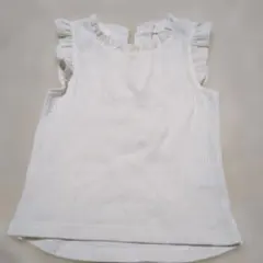 フリル付きホワイトタンクトップ 100