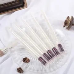 ディナー飾りアンティークキャンドルローソクスパイラル4本セット　パールホワイト