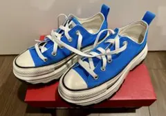 CONVERSE トレックウェーブ OX 厚底スニーカー ブルー 23cm