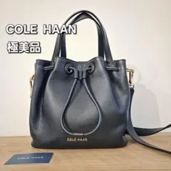 【極美品】COLE HAAN 2way ショルダーバッグ　シボ皮　黒　レザー