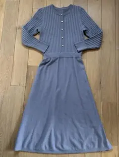 ViSニットワンピース　Sサイズ　ブルーグレー