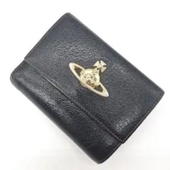 Vivienne Westwood 三つ折り財布 ブラック オーブ レザーのサムネイル