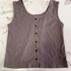 GRL リブ編み タンクトップ ボタン付き
