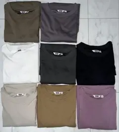 8枚セット　UNIQLOU エアリズムコットンクルーネックTシャツ　Lサイズ