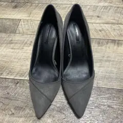 ZARA ザラ　グレー ポインテッドトゥ ハイヒール　38