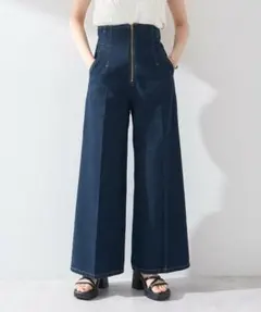 earth music&ecologyフロントZIPバックレースアップデニム　Mのサムネイル