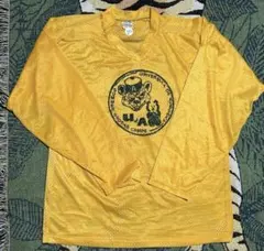 古着アメカジ海外輸入ゲームシャツ長袖University イエローTシャツM