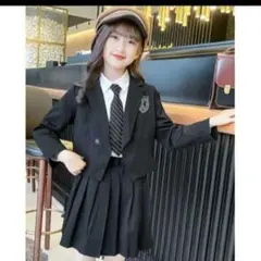 160 キッズフォーマルスーツ4点セット ネクタイ 黒 卒業式 入学式 卒服