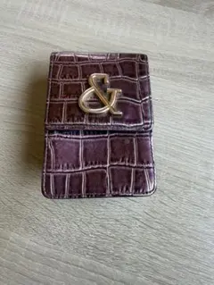 Pinky&Dianneシガレットケースクロコ型押し ボルドー ゴールド金具