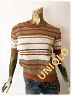 ☘️T21412☘️UNIQLO コットンポップコーンクルーセーター半袖 M