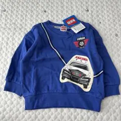 【8049】トミカ　ポシェット風裏起毛トレーナー　90 ブルー　パトカー　新品
