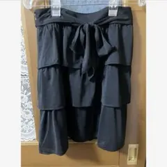S*O様 【300円～】膝丈フリルスカート ブラック リボン