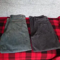 GU バレルレッグジーンズ 2色セット M