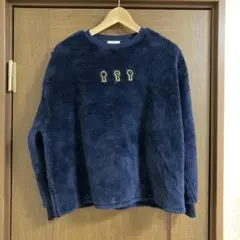 graniph 刺繍 長袖 トレーナー ネイビー スウェット ボア レディース